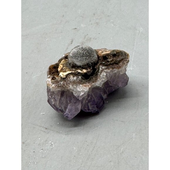 Raw Amethyst Cluster With Pyrite Inclusion purple 1.5" READ - Picture 4 of 7